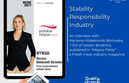 Interview with the CEO of Gelatin Brodnica in "Mięsne Fakty" (Meat Facts)